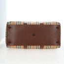 Burberrys Nova Check Boston Bag Canvas Beige Gold Auth 192209-8