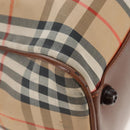 Burberrys Nova Check Boston Bag Canvas Beige Gold Auth 192209-17