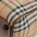 Burberrys Nova Check Boston Bag Canvas Beige Gold Auth 192209-18