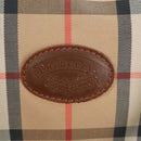 Burberrys Nova Check Boston Bag Canvas Beige Gold Auth 192209-19