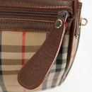 Burberrys Nova Check Boston Bag Canvas Beige Gold Auth 192209-20