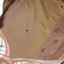 Burberrys Nova Check Boston Bag Canvas Beige Gold Auth 192209-12