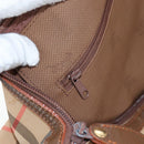 Burberrys Nova Check Boston Bag Canvas Beige Gold Auth 192209-23