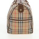 Burberrys Nova Check Boston Bag Canvas Beige Gold Auth 192209-6