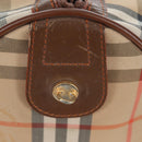 Burberrys Nova Check Boston Bag Canvas Beige Gold Auth 192209-7