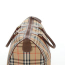 Burberrys Nova Check Boston Bag Canvas Beige Gold Auth 192209-9