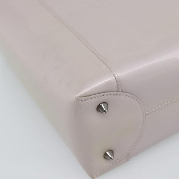 Christian Dior Maris Pearl Bag Patent Leather 2way Lavende Silver Auth 192211