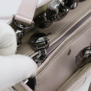 Christian Dior Maris Pearl Bag Patent Leather 2way Lavende Silver Auth 192211-22