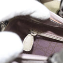 Christian Dior Maris Pearl Bag Patent Leather 2way Lavende Silver Auth 192211-27