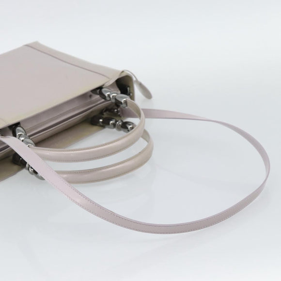 Christian Dior Maris Pearl Bag Patent Leather 2way Lavende Silver Auth 192211