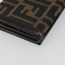 FENDI Zucca Canvas Long Wallet Black Brown Auth 192212V-11