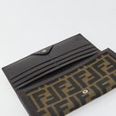 FENDI Zucca Canvas Long Wallet Black Brown Auth 192212V-14