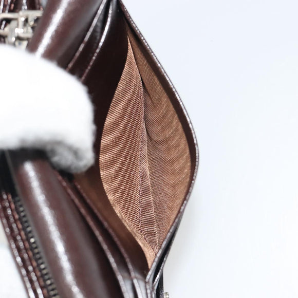 FENDI Zucca Canvas Long Wallet Black Brown Auth 192212V