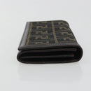 FENDI Zucca Canvas Long Wallet Black Brown Auth 192212V-4