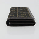 FENDI Zucca Canvas Long Wallet Black Brown Auth 192212V-5