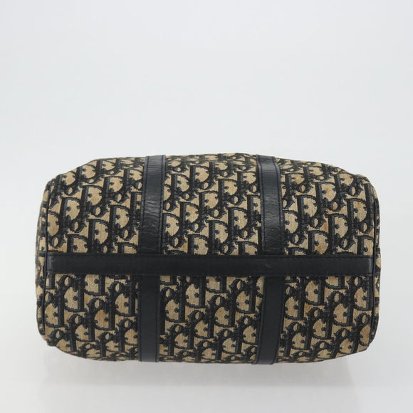 Christian Dior Trotter Canvas Boston Bag Navy Silver Auth 192214