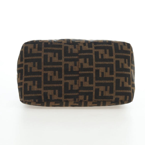 FENDI Zucca Canvas Mamma Baguette Shoulder Bag Brown Black Auth 192220V
