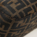 FENDI Zucca Canvas Mamma Baguette Shoulder Bag Brown Black Auth 192220V-15