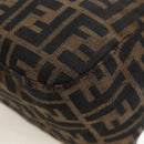 FENDI Zucca Canvas Mamma Baguette Shoulder Bag Brown Black Auth 192220V-18