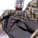 FENDI Zucca Canvas Mamma Baguette Shoulder Bag Brown Black Auth 192220V-23