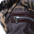 FENDI Zucca Canvas Mamma Baguette Shoulder Bag Brown Black Auth 192220V-24