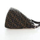 FENDI Zucca Canvas Mamma Baguette Shoulder Bag Brown Black Auth 192220V-4