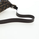 FENDI Zucca Canvas Mamma Baguette Shoulder Bag Brown Black Auth 192220V-7