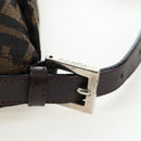 FENDI Zucca Canvas Mamma Baguette Shoulder Bag Brown Black Auth 192220V-8