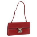 GUCCI Ready Lock Shoulder Bag Leather Red Gold 001 4214 Auth 192221V-1