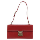 GUCCI Ready Lock Shoulder Bag Leather Red Gold 001 4214 Auth 192221V-2