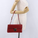 GUCCI Ready Lock Shoulder Bag Leather Red Gold 001 4214 Auth 192221V-29