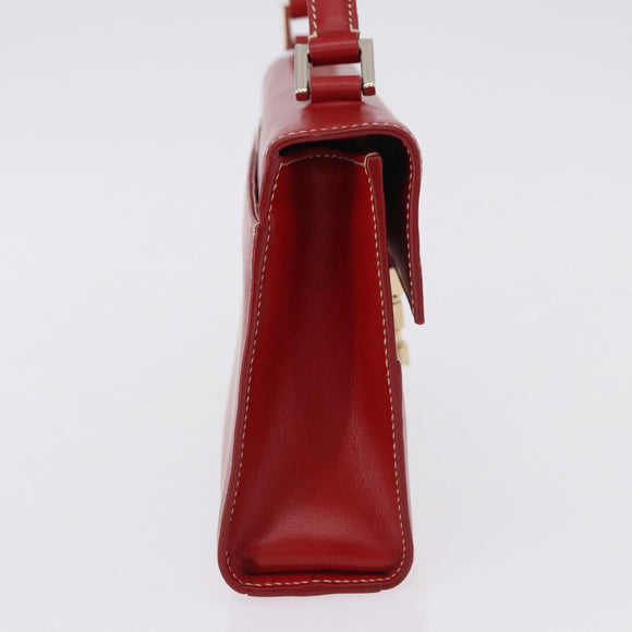 GUCCI Ready Lock Shoulder Bag Leather Red Gold 001 4214 Auth 192221V