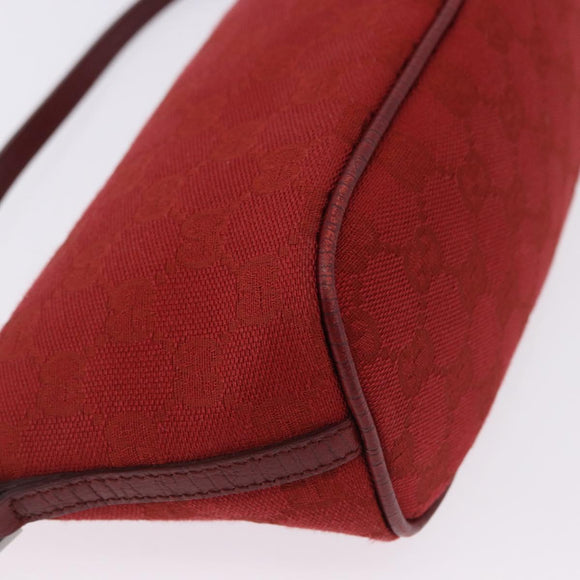 GUCCI GG Canvas Accessory Pouch Red Silver 07198 Auth 192222V