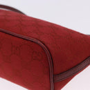 GUCCI GG Canvas Accessory Pouch Red Silver 07198 Auth 192222V-13