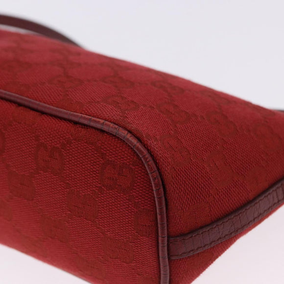 GUCCI GG Canvas Accessory Pouch Red Silver 07198 Auth 192222V