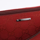 GUCCI GG Canvas Accessory Pouch Red Silver 07198 Auth 192222V-15