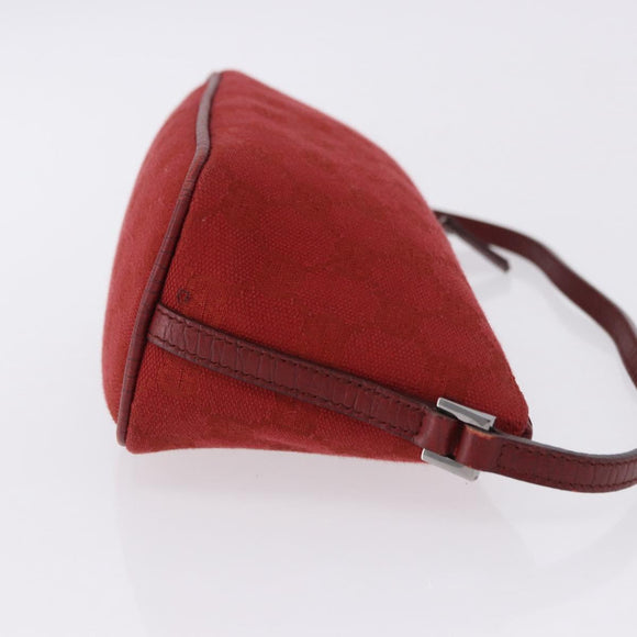 GUCCI GG Canvas Accessory Pouch Red Silver 07198 Auth 192222V
