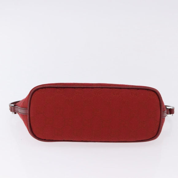 GUCCI GG Canvas Accessory Pouch Red Silver 07198 Auth 192222V