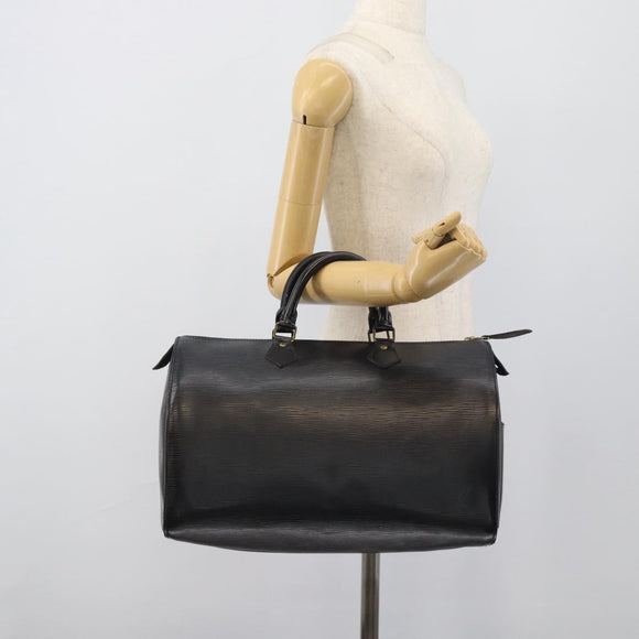 LOUIS VUITTON Epi Speedy 35 Hand Bag Noir Black M42992 LV Auth 192223