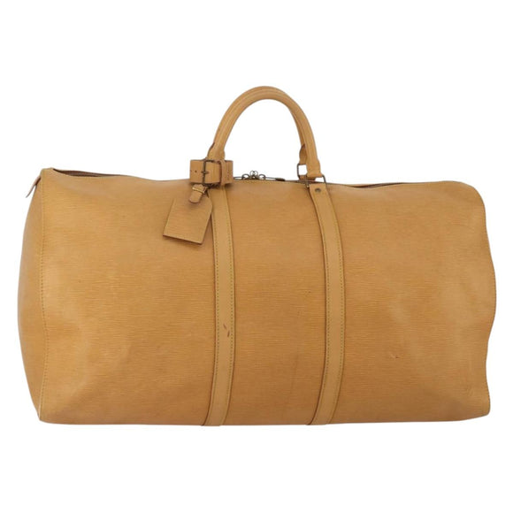 LOUIS VUITTON Epi Keepall 60 Boston Bag Brown Zipangu Gold M42948 LV Auth 192224