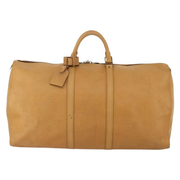 LOUIS VUITTON Epi Keepall 60 Boston Bag Brown Zipangu Gold M42948 LV Auth 192224