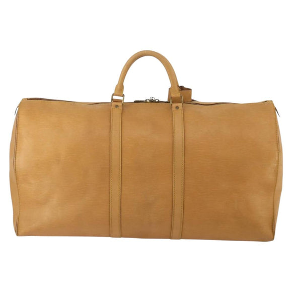LOUIS VUITTON Epi Keepall 60 Boston Bag Brown Zipangu Gold M42948 LV Auth 192224
