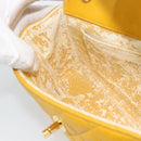 CHANEL Matelasse Chain Shoulder Bag Lamb Skin Yellow Gold CC Auth 192225-19