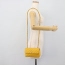 CHANEL Matelasse Chain Shoulder Bag Lamb Skin Yellow Gold CC Auth 192225-22