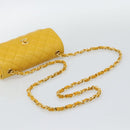 CHANEL Matelasse Chain Shoulder Bag Lamb Skin Yellow Gold CC Auth 192225-7