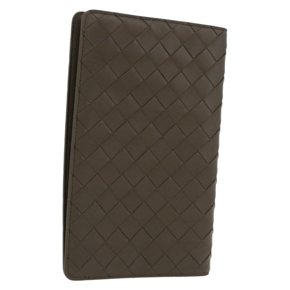 BOTTEGA VENETA INTRECCIATO Day Planner Cover Leather Khaki Auth 192226V
