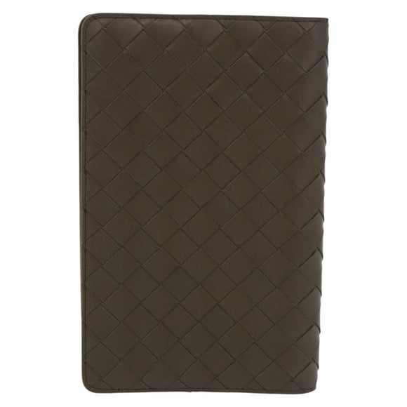 BOTTEGA VENETA INTRECCIATO Day Planner Cover Leather Khaki Auth 192226V