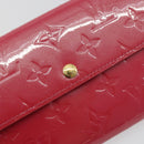 LOUIS VUITTON Vernis Porte Monnaie Credit Wallet Fusha Pink M91236 Auth 192227V-17