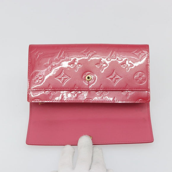 LOUIS VUITTON Vernis Porte Monnaie Credit Wallet Fusha Pink M91236 Auth 192227V