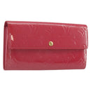 LOUIS VUITTON Vernis Porte Monnaie Credit Wallet Fusha Pink M91236 Auth 192227V-1